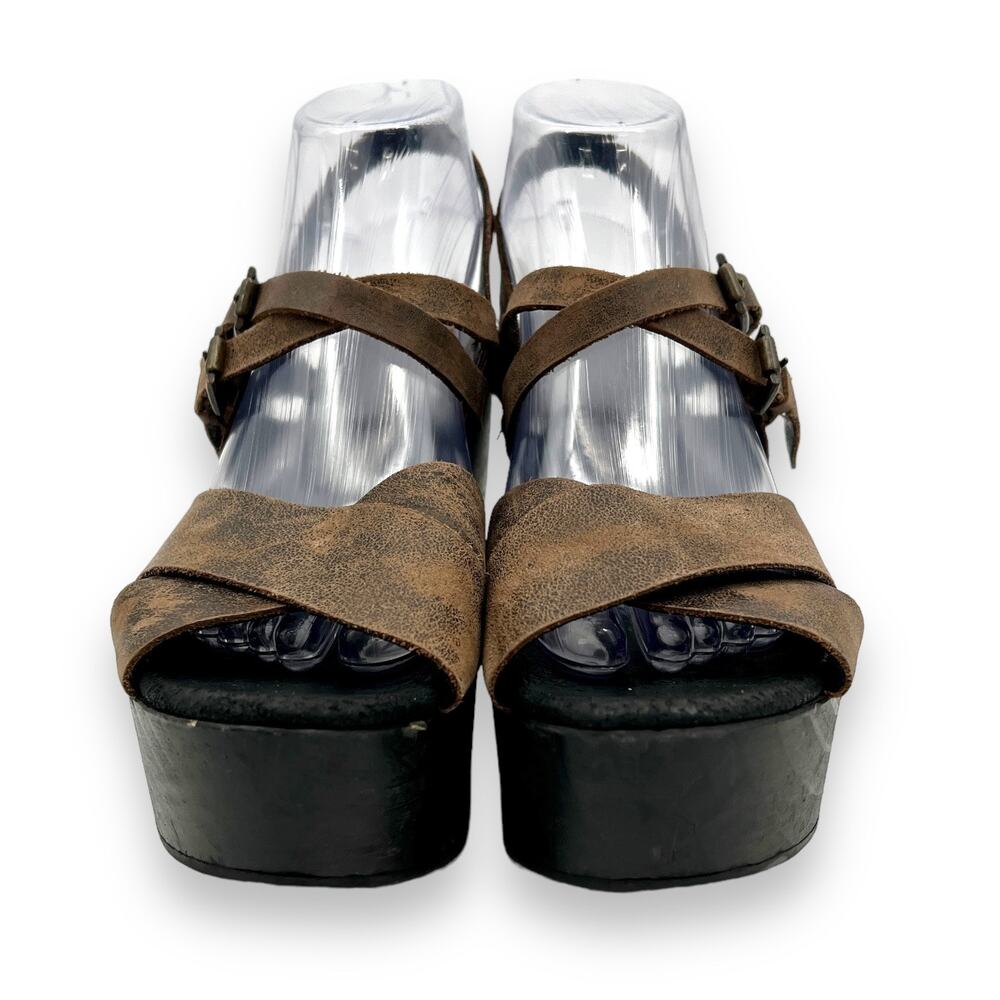 Freebird By Steven Ali Brown Leather Block Heel P… - image 2